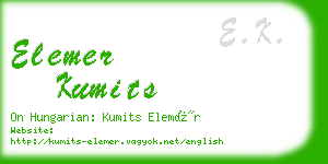 elemer kumits business card